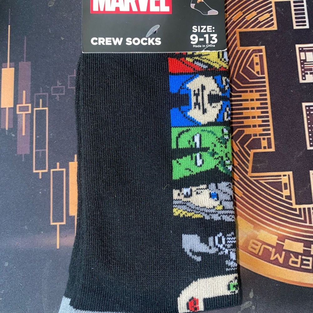 Marvel Black Casual Socks with Character Graphics